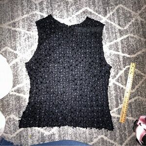 Sonia Speciale Italy minimalist textured Black Sleeveless Top